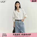 浪漫花边领设计感镂空垂坠感宽松雪纺衫 白衬衫 女装 LILY2024春新款