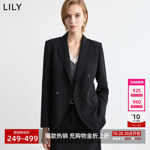 LILY混纺通勤复古西装外套