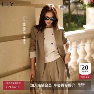 菁英西装LILY2025新款女装复古老钱风戗驳领廓形高级感西服外套