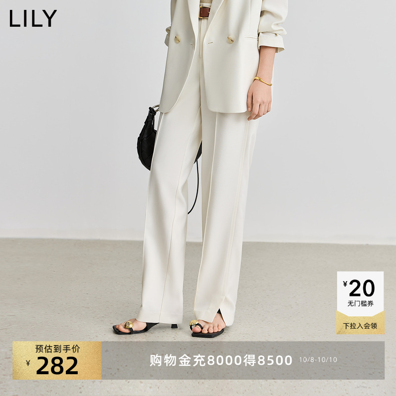 LILY设计感开叉通勤西装裤