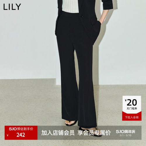 LILY微喇通勤直筒显瘦休闲裤