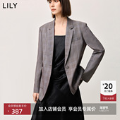 复古格纹宽松高级感西装 外套 女装 经典 商场同款 LILY2025新款