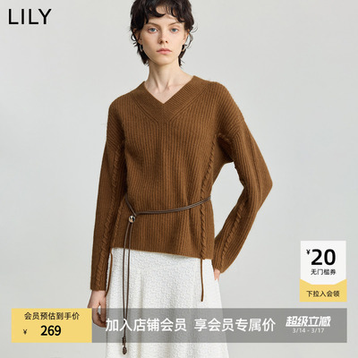LILY羊毛混纺加厚新款通勤针织衫