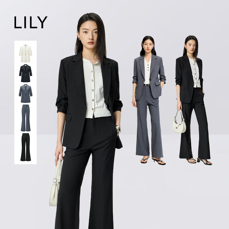 【所有女生的衣橱直播间】LILY新款七分袖修身收腰西装/微喇裤