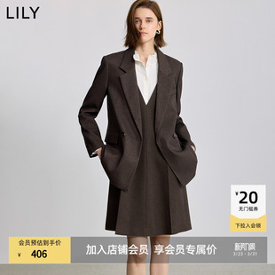 外套 复古休闲气质通勤宽松小个子高级感西装 LILY2025冬新款 女装