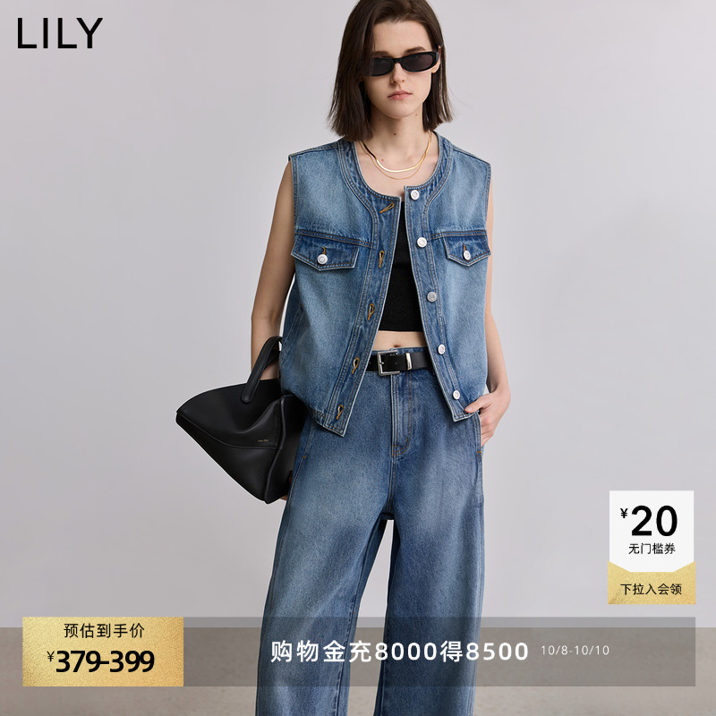LILY简约百搭无袖牛仔马甲