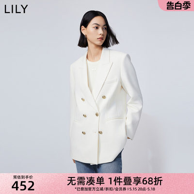 LILY商务休闲双排扣西装外套