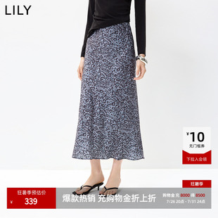 LILY2026秋新款女装复古豹纹显瘦气质休闲通勤深色小A字半身裙