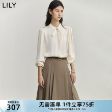 女装 雪纺衫 气质纯色通勤款 式 女 垂坠感宽松套头衬衫 LILY2024夏新款