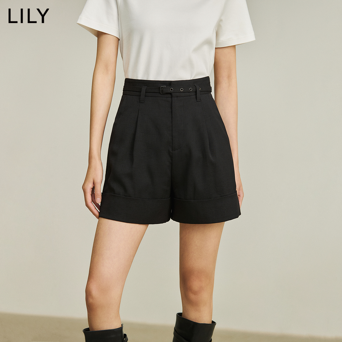 【商场同款】LILY2024夏新款女装气质通勤款时尚修身显瘦休闲短裤