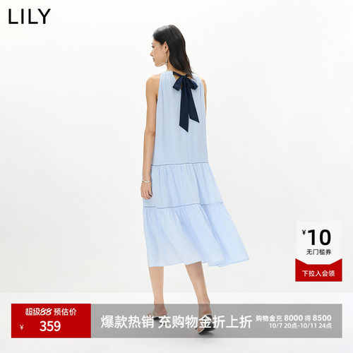 LILY通勤莱赛尔混纺法式连衣裙