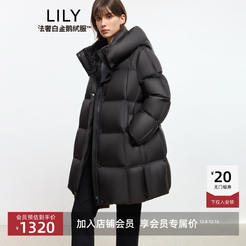 LILY中长款鹅绒新款泡芙羽绒服