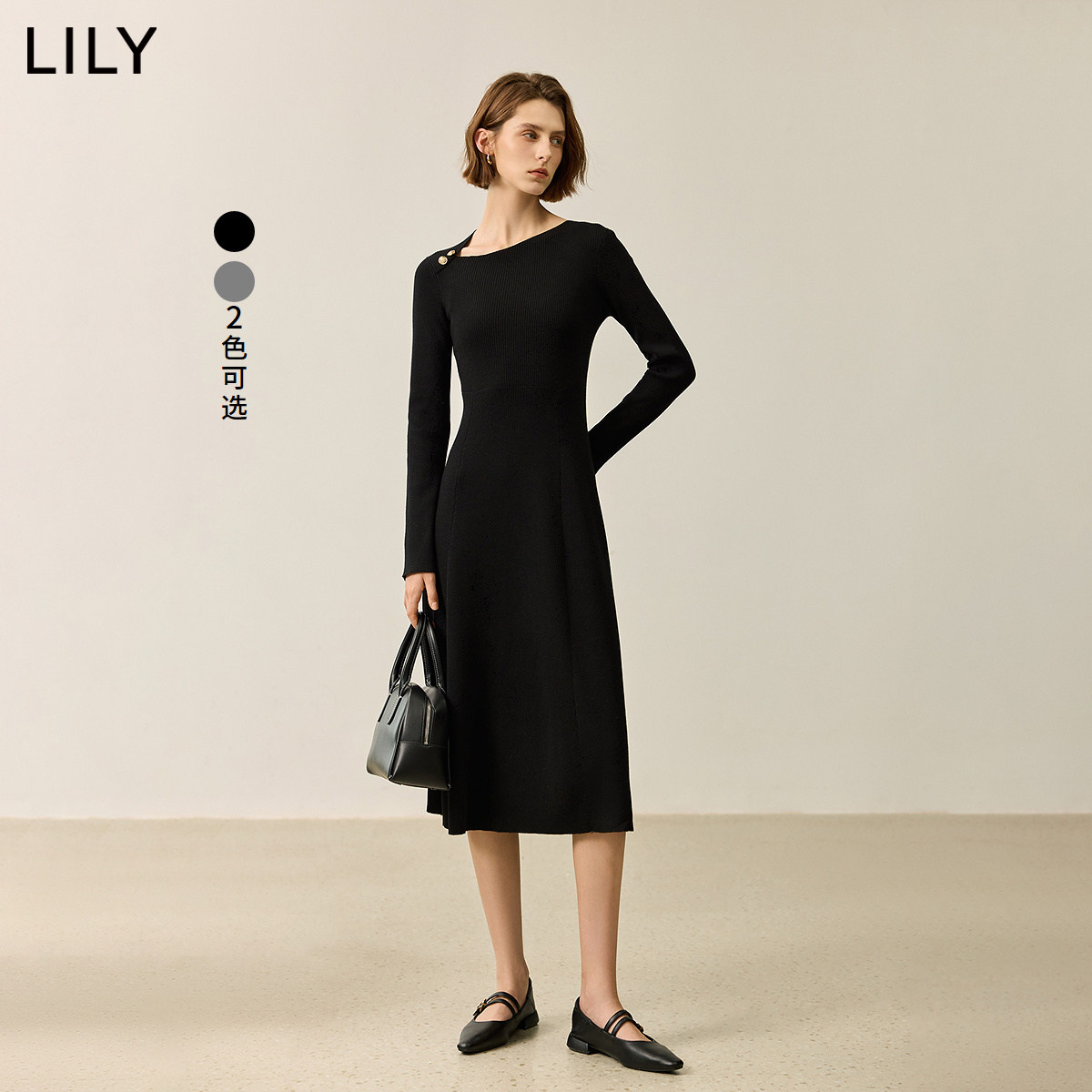 LILY2024冬新款女装设计连衣裙