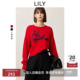 针织衫 短款 女装 立体绣花圆领合身长袖 商场同款 LILY2025春新款