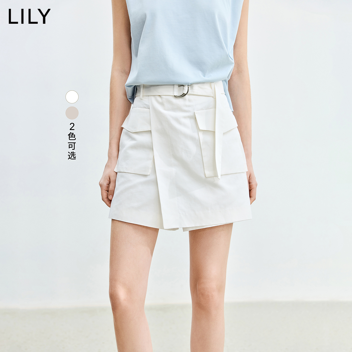 【商场同款】LILY2024夏新款女装时尚设计感百搭工装通勤感休闲裤