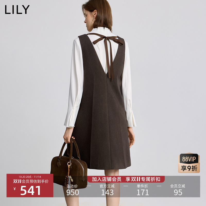 LILY复古背心通勤女装吊带连衣裙