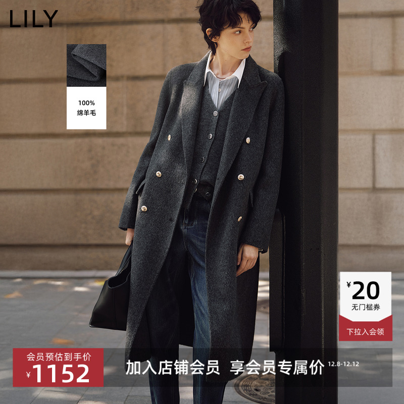 通勤直身高智感LILY百搭毛呢大衣