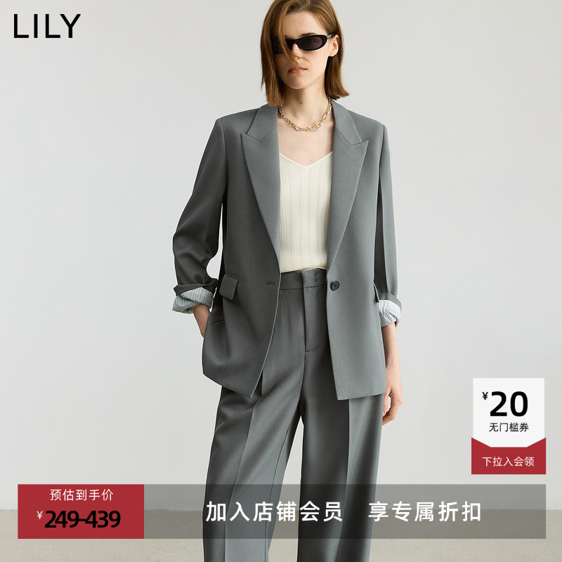 LILY通勤高级感格雷系西装外套