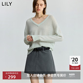 商场同款 LILY2025秋新款 女装 含羊毛羊驼毛薄荷曼波针织衫 罩衫