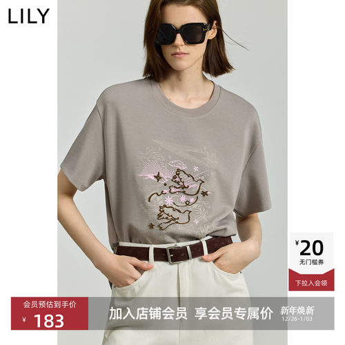 撞色设计感短袖女装圆领印花新款