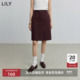 复古中高腰酒红色半身裙直筒裙 女装 商场同款 LILY2025新款