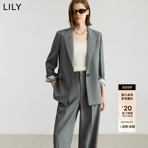 LILY通勤高级感格雷系西装外套