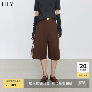 女中裤 五分裤 纯棉复古气质宽松休闲通勤A字牛仔裤 LILY2025新款