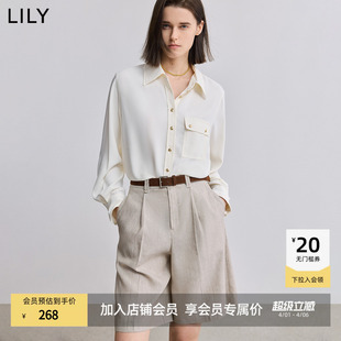 设计感通勤气质优雅职业宽松垂感长袖 LILY2026春新款 女装 时尚 衬衫