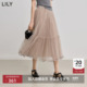 商场同款 LILY设计感轻盈仙气纱裙大摆伞裙网纱半身裙25春新款