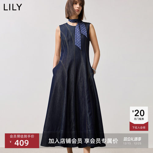 LILY设计感无袖收腰连衣裙