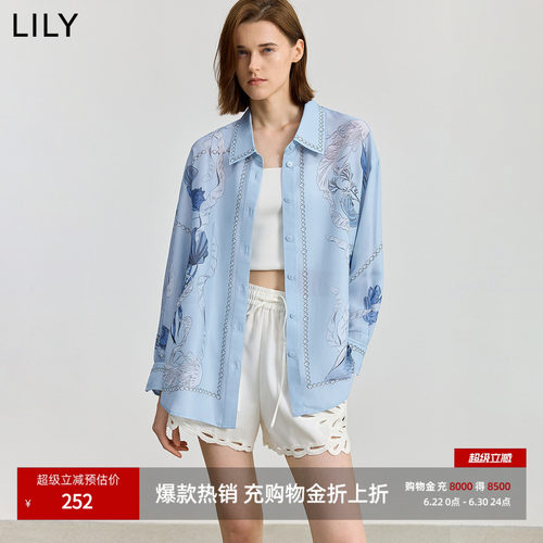 LILY薄款法式印花新款外套衬衫