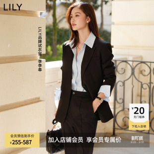 醋酸混纺驳领一粒扣休闲通勤西装 女装 外套 LILY2026夏新款 菁英西装