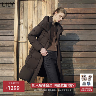 【法奢白金】0感泡芙LILY长款羽绒服女2025冬季新款修身鹅绒外套
