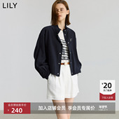 莱赛尔混纺复古通勤夹克外套短款 女装 商场同款 LILY2025新款