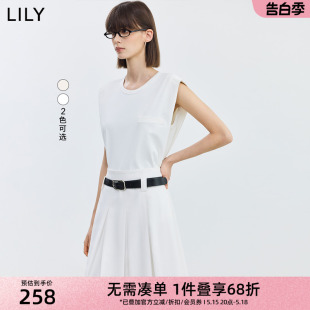 时尚 女 美式 LILY2024夏新款 复古休闲通勤款 T恤打底衫 女装 百搭无袖