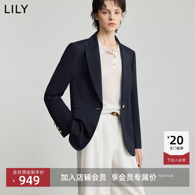 LILY通勤收腰女装复古西装外套