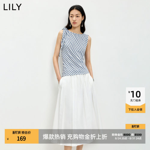 LILY混纺莱赛尔设计感不对称T恤