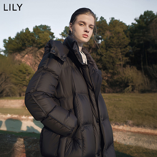【法奢白金】0感泡芙LILY中长款鹅绒服女装2025冬季新款羽绒外套