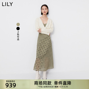 女装 LILY2024春新款 吊带连衣裙 商场同款 设计感两件套扭结毛衫