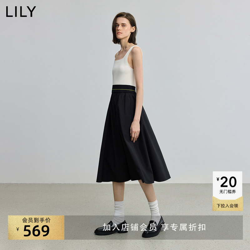 LILY新款收腰极简风修身连衣裙