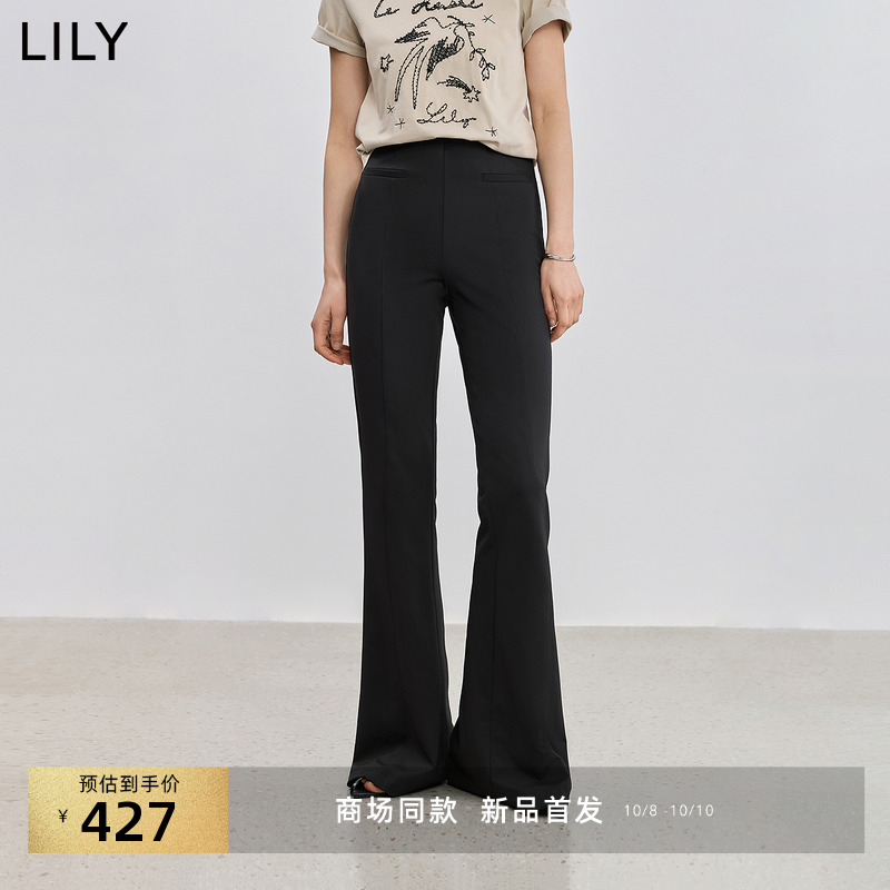 LILY百搭通勤弹力休闲喇叭裤