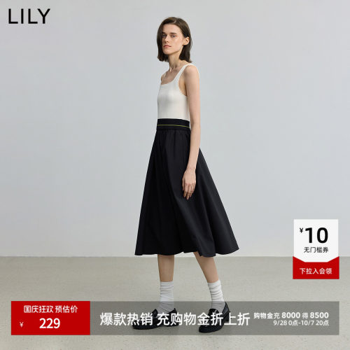 LILY新款收腰极简风修身连衣裙