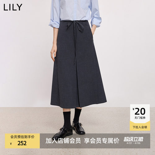 LILY通勤高腰女显瘦格雷系半身裙