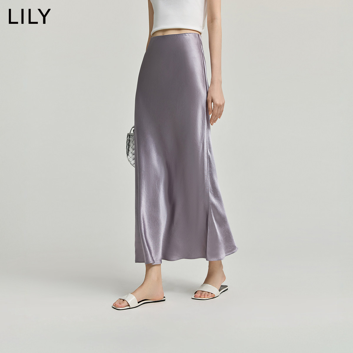 微光半裙LILY2026新款100%醋酸气质垂感百搭通勤鱼尾裙半身裙女