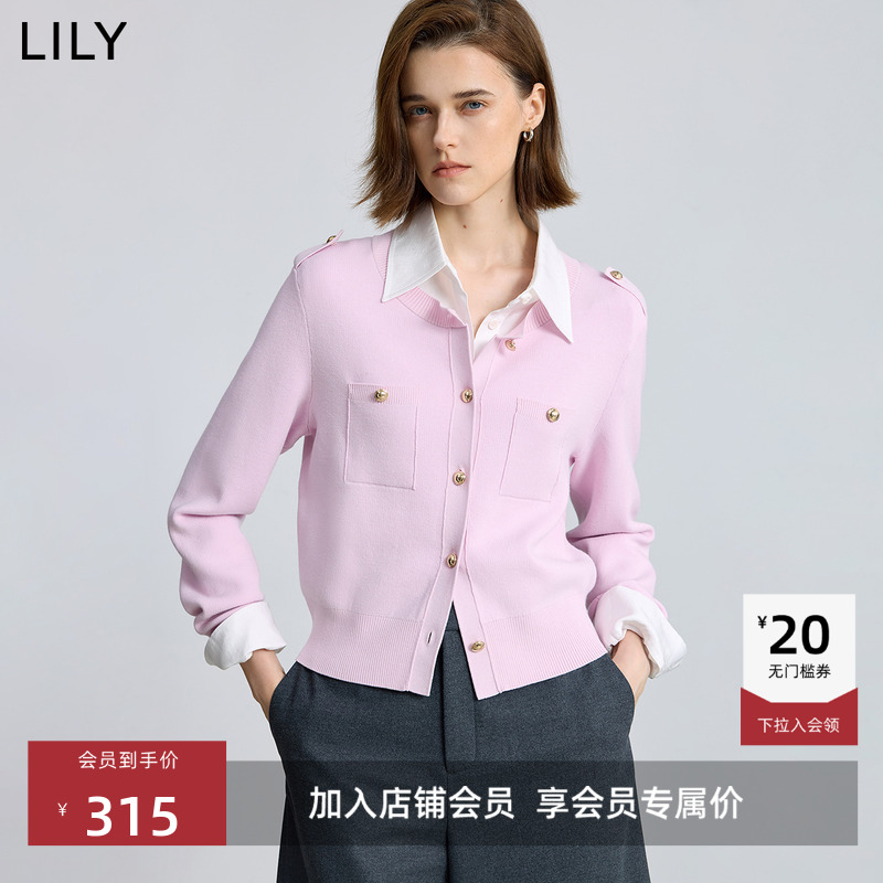 LILY开衫短款通勤小香风针织衫