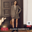 外套 绵羊毛混纺老钱风人字纹驳领廓形通勤西装 LILY2025新款 女装