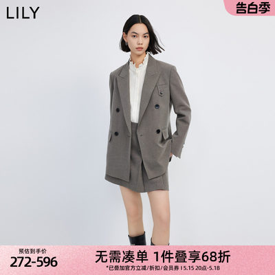 LILY双排扣商务职业休闲西装外套