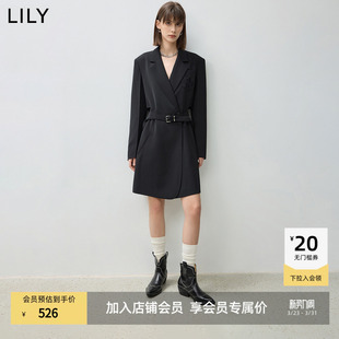 商场同款 式 LILY新款 收腰显瘦OL通勤西装 连衣裙女款 经典