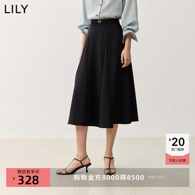 LILY通勤女廓形百搭格雷系半身裙