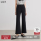 LILY小个子微喇裤 弹力修身 高腰显瘦黑色裤 九分超模裤 子25夏新款 女